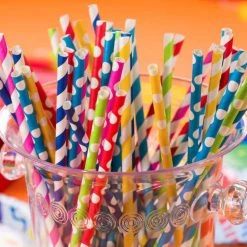 Party Dimensions Elegant Pastel Paper Straws Smoothie Cups