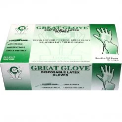 OnlyOneStopShop 100 PC Latex Powder Free Disposable Gloves - Large