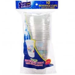OnlyOneStopShop Nicole Home Collection Premium Plastic Deco Cups With Lids And Straws 24 Oz Smoothie Cups