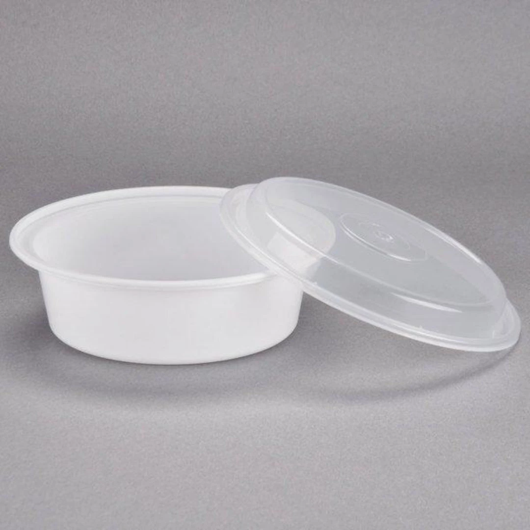 Nicole Collection Extra Strong Quality Round Deep Microwaveable Container White 7" 32 Oz Meal Prep Containers 2 Nicole Collection Extra Strong Quality Round Deep Microwaveable Container White 7" 32 Oz Meal Prep Containers