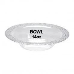 Lillian Tablesettings Pebbled Plastic Bowl Clear 14 Oz Elegant Plates