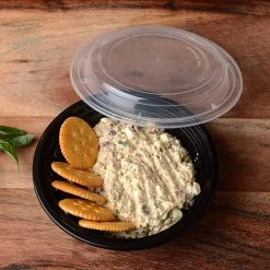 Nicole Collection Meal Prep Containers 16oz Black Round Microwavable Container With Clear Lids