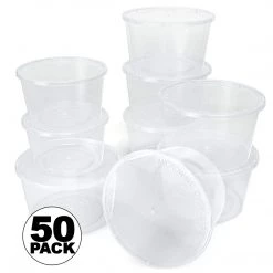 OnlyOneStopShop Deli Storage Containers 16 Oz. Lightweight Clear Plastic Round Deli Container With Lids 12 OnlyOneStopShop Deli Storage Containers 16 Oz. Lightweight Clear Plastic Round Deli Container With Lids