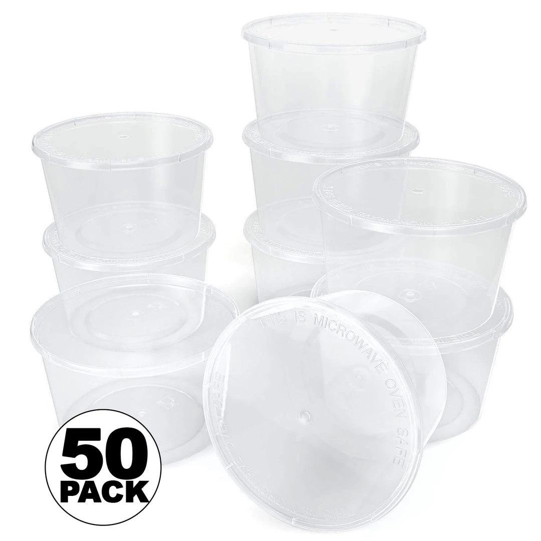 OnlyOneStopShop Deli Storage Containers 16 Oz. Lightweight Clear Plastic Round Deli Container With Lids 5 OnlyOneStopShop Deli Storage Containers 16 Oz. Lightweight Clear Plastic Round Deli Container With Lids