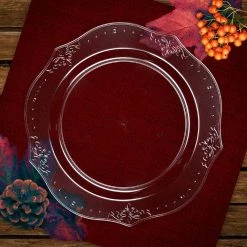Decorline SALE Antique Collection Plastic Dinner Plates Clear 10" 20 Count