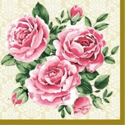 Nicole Fantini Collection Trio Of Roses Disposable Lunch Paper Napkins 20 Ct Elegant Napkins