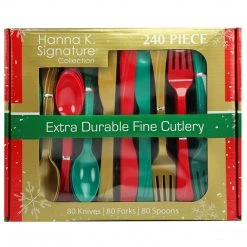 Hanna K Extra Heavy Durable Combo Multi Color Plastic Cutlery