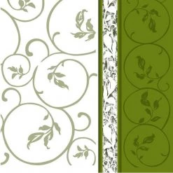 Nicole Fantini Collection Olive Curlicue Disposable Lunch Paper Napkins 20 Ct Elegant Napkins