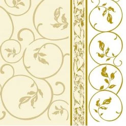 Nicole Fantini Collection Elegant Napkins Golden Curlicue 1 Disposable Lunch Paper Napkins 20 Ct