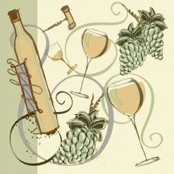 Nicole Fantini Collection Wine 'N Dine Disposable Lunch Paper Napkins 20 Ct Elegant Napkins