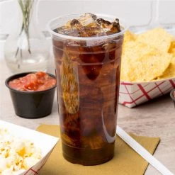 OnlyOneStopShop Smoothie Cups Crystal Ultra Clear PET Plastic Cups 24 Oz