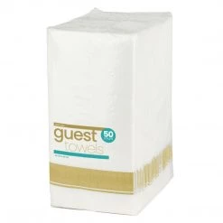 Blue Sky Elegant Napkins Cloth-Like Dinner Napkins Gold Border