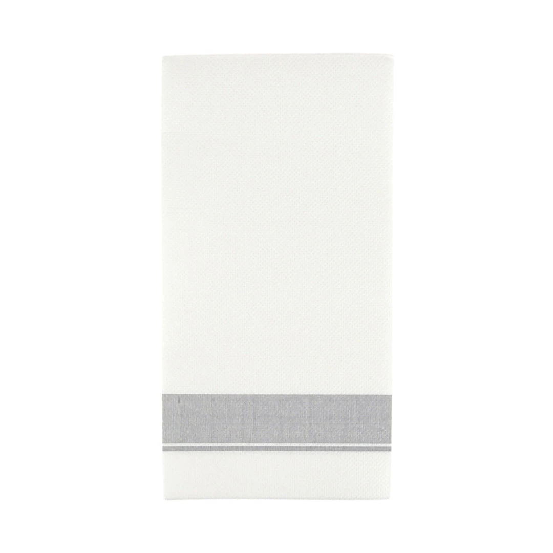 Blue Sky Cloth-Like Dinner Napkins Silver Border Elegant Napkins 3 Blue Sky Cloth-Like Dinner Napkins Silver Border Elegant Napkins