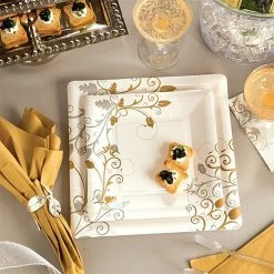 Hanna K Signature Elegant Napkins Bella Vite Shimmer Gold/Silver Beverage Napkins 75 Count