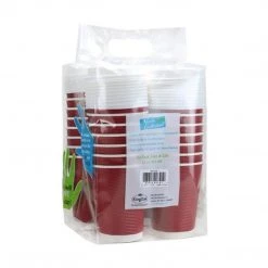 Nicole Home Paper Cup Maroon Hot Cold With Lid 12 Oz Paper Cups