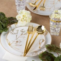 Blue Sky Antique Gold Floral Dinner Plates Tableware Package 9 Blue Sky Antique Gold Floral Dinner Plates Tableware Package