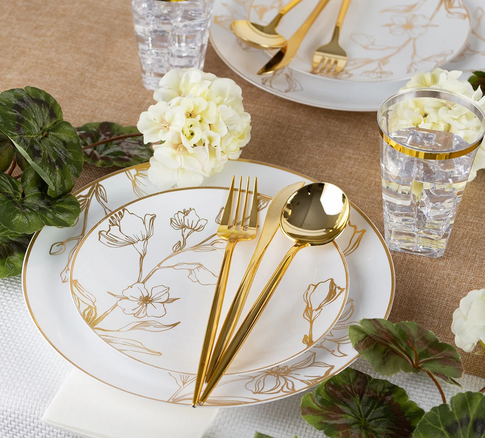 Blue Sky Antique Gold Floral Dinner Plates Tableware Package 5 Blue Sky Antique Gold Floral Dinner Plates Tableware Package