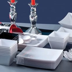 Lillian Tablesettings ELEGANT RECTANGULAR CLEAR PLASTIC TABLEWARE PACKAGE