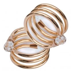 Nicole Fantini Collection Elegant Napkin Rings Spiral Gold Plated Napkin Rings Set Of 4