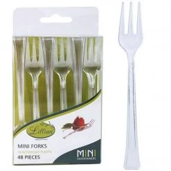 Lillian Silver Mini Plastic Forks