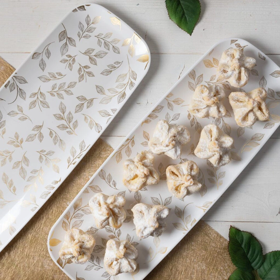 Blue Sky Organic Leave White Tray Rectangle 17.5″ 2 Blue Sky Organic Leave White Tray Rectangle 17.5″