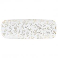 Blue Sky Organic Leave White Tray Rectangle 17.5″