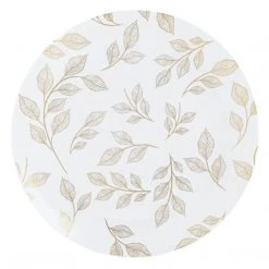 Blue Sky Elegant Plates Botanic Collection Leaves And Floral Plastic Dinner Plates 10"