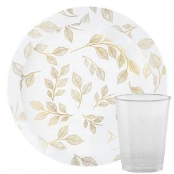 Blue Sky Elegant Plates Botanic Collection Leaves And Floral Plastic Dinner Plates 10