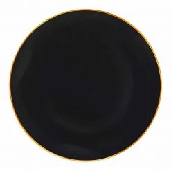 Blue Sky Organic Collection Black/Gold Rim Plastic Dinner Plates 10"