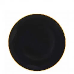 Blue Sky Organic Collection Black/Gold Rim Plastic Salad Plates 7.5"