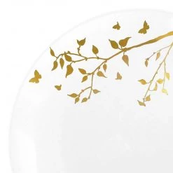 Blue Sky Elegant Plates Spring Collection White And Gold Plastic Dinner Plates 10