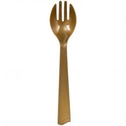 Party Dimensions Gold Plastic Serving Fork 10" Serving Utensils