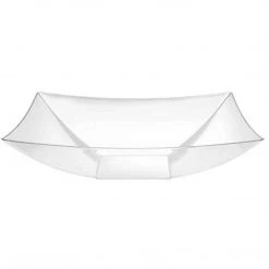 Lillian Clear 64oz Rectangular Plastic Serving Bowl Elegant Serving Bowls