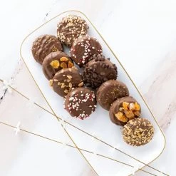 Blue Sky Elegant Trays Organic White Gold Rim Tray Rectangle 10.6″