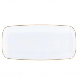 Blue Sky Elegant Trays Organic White Gold Rim Tray Rectangle 10.6″