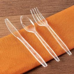 Blue Sky Clear Fancy High Quality Flatware Disposable Utensils Set 180 Forks 120 Spoons 60 Knives 360CT