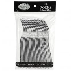 Lillian Premium Plastic Fork Polished Silver Elegant Cutlery