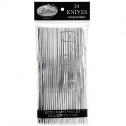 Lillian Elegant Cutlery Premium Plastic Knife Polished Silver