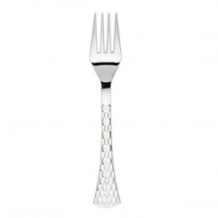 Decorline Glamour Collection Extra Heavyweight Disposable Forks Silver Elegant Cutlery
