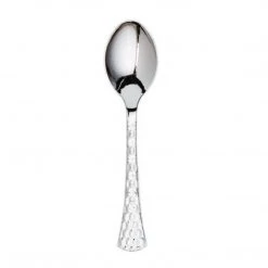 Decorline Glamour Collection Extra Heavyweight Disposable Table Spoons Silver Elegant Cutlery