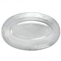 Lillian Pebbled Clear Plastic Oval Serving Bowl 32 Oz Serving Bowls