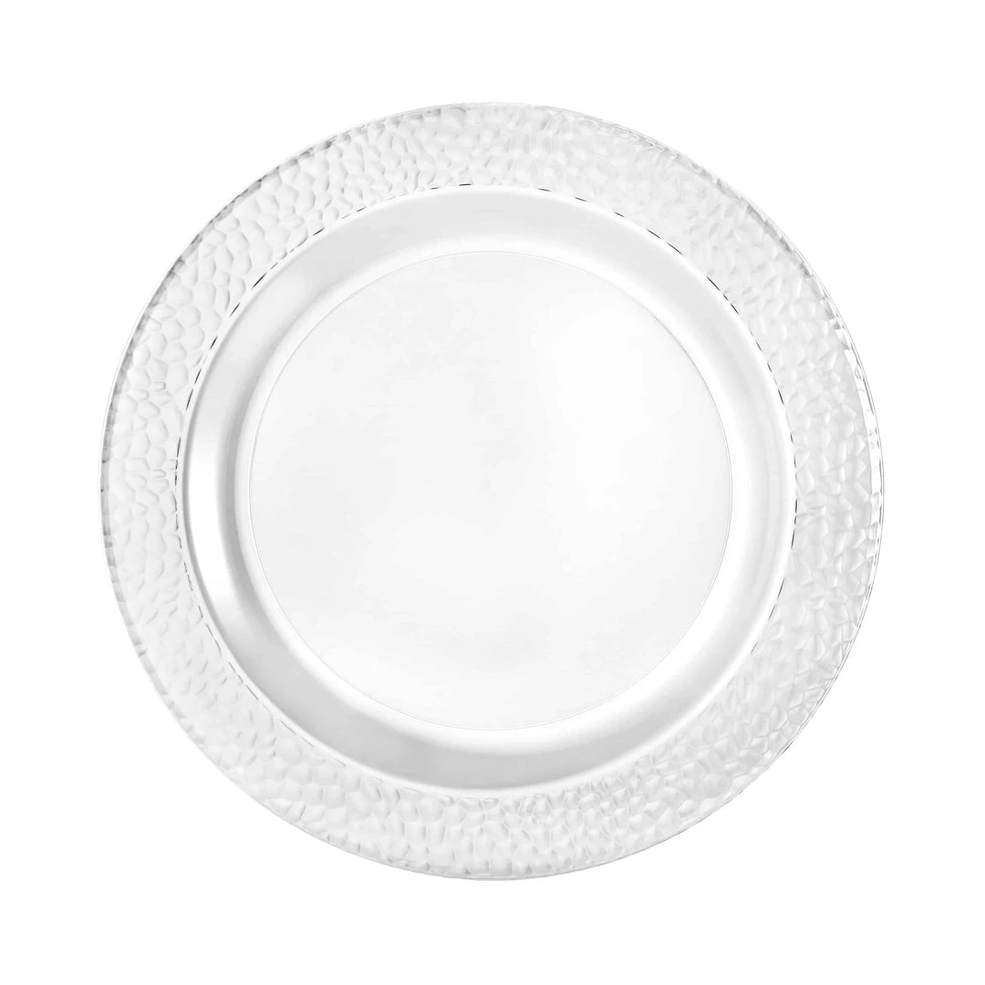 Lillian Tablesettings Pebbled Plastic Plate Clear 7.5" Elegant Plates 3 Lillian Tablesettings Pebbled Plastic Plate Clear 7.5" Elegant Plates