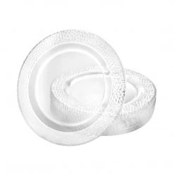 Lillian Tablesettings Pebbled Plastic Plate Clear 7.5" Elegant Plates