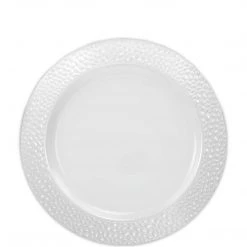 Lillian Elegant Plates Pebbled Plastic Salad Plate White 7.5"