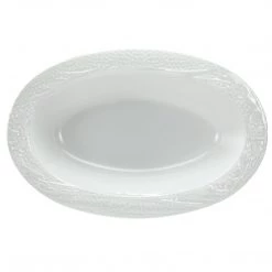 Lillian Pebbled Pearl Plastic Oval Serving Bowl 48 Oz Serving Bowls