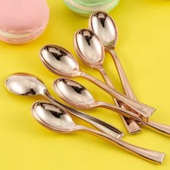 Decorline Gold Mini Plastic Spoons 4.5