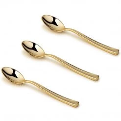 Decorline Gold Mini Plastic Spoons 4.5"