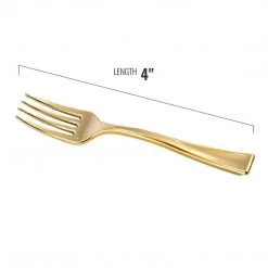 Decorline Gold Mini Plastic Forks 4.5