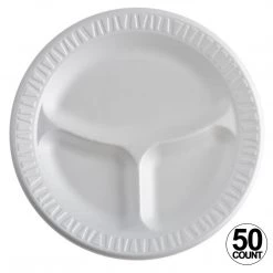 Nicole Collection Nicole Home Collection 3 Compartment Plate White 10.5" Foam Products