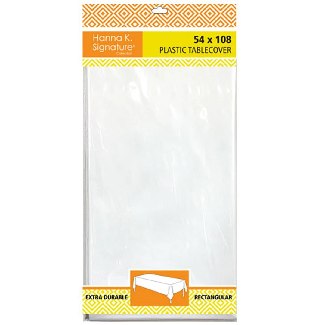 Nicole Fantini Collection Disposable Plastic Premium Tablecloth Heavyweight Rectangle White 54" X 108" 1 Nicole Fantini Collection Disposable Plastic Premium Tablecloth Heavyweight Rectangle White 54" X 108"
